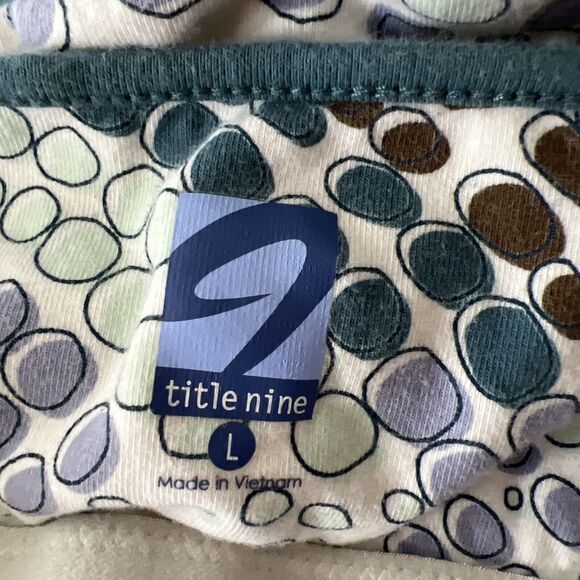 Title Nine Dress Women Large Blue Halter Geometric Sleeveless Stretch Active - Picture 5 of 13